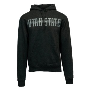 champion utah state lines striped hoodie charcoal